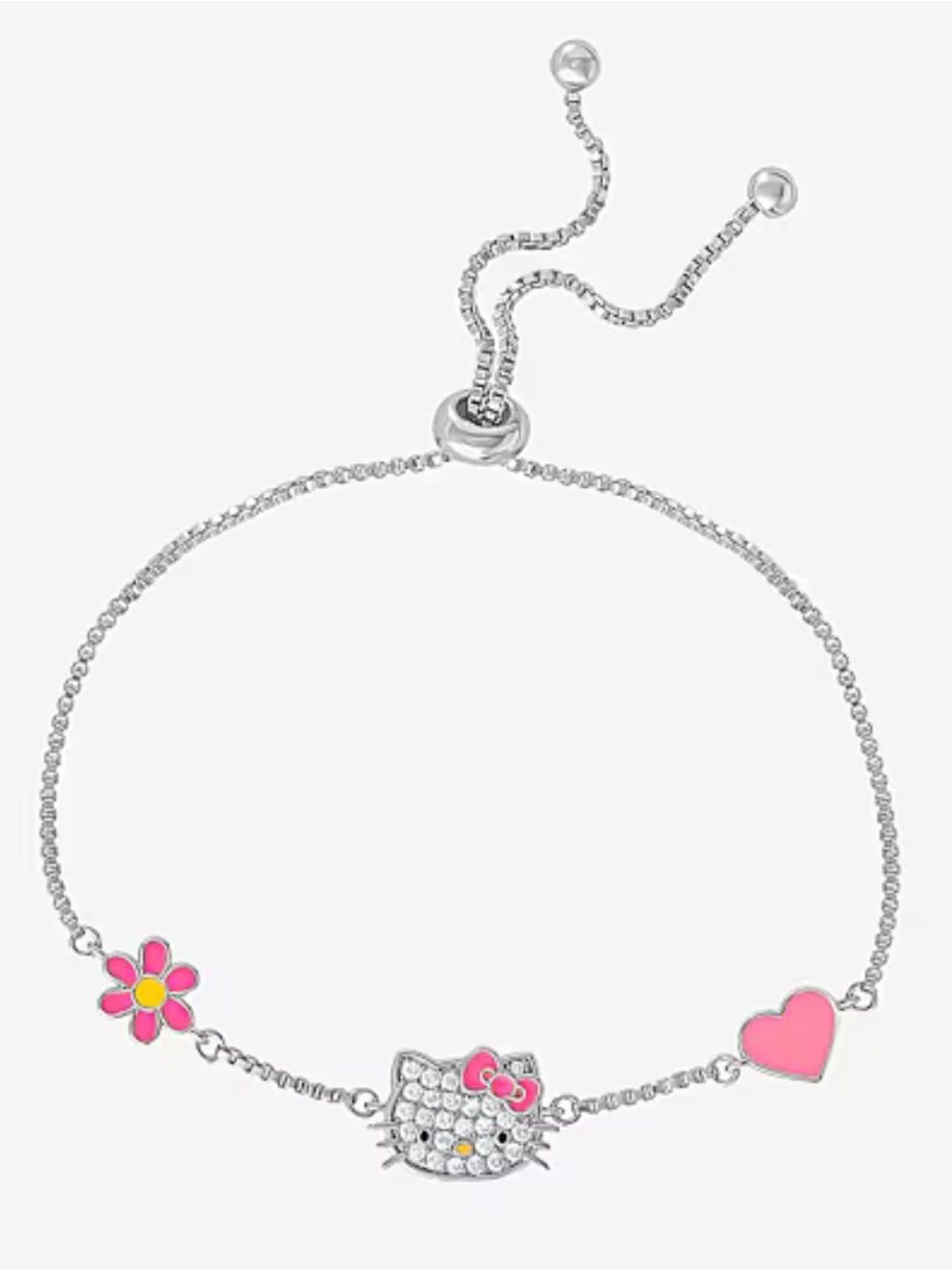 Sanrio | Hello Kitty Silver-Plated Crystal Bolo Bracelet